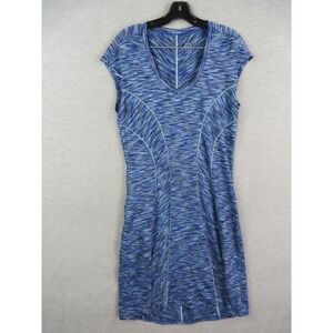 Title Nine Womens Dress Small Blue Stripe Tennis Neck Cap Sleeve‎ Midi Active